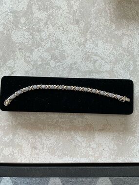 Vintage Ross Simons 925 Sterling Gold Vermeil Diamond Bracelet 7 3/4